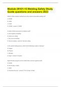 Module 29101-15 Welding Safety Study Guide questions and answers 2023/24