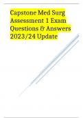 Capstone Med Surg Assessment 1 Exam Questions & Answers 2023&sol;24 Update