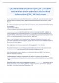 Unauthorized Disclosure &lpar;UD&rpar; of Classified Information and Controlled Unclassified Information &lpar;CUI&rpar; &num;1 final exam