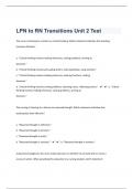 LPN to RN Transitions Unit 2|113 Practice test Questions With Correct Answers