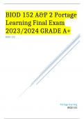 BIOD 152 A&P 2 Portage Learning Final Exam 2023&sol;2024 GRADE A&plus;