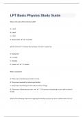 LPT Basic Physics Study Guide| 80 Questions with 100% Correct Answers | Updated | Guaranteed A