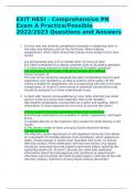 EXIT HESI - Comprehensive PN Exam A Practice/Possible 2022/2023 Questions and Answers