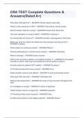 CRA TEST Complete Questions & Answers&lpar;Rated A&plus;&rpar;