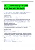 ACLS - Practical Application Q&A Verified Solutions