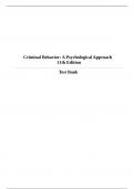 Criminal Behavior A Psychological Approach 11th Edition Test Bank