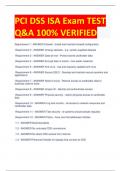 PCI DSS ISA Exam TEST  Q&A 100% VERIFIED