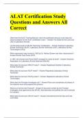 ALAT Certification Study Questions and Answers All Correct 