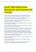 ALAT 2023-2024 Exam Questions and Answers All Correct 