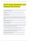ALAT Exam Questions and Answers All Correct 