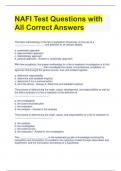 NAFI Test Questions with All Correct Answers 
