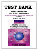 Test Bank: Stahl's Essential Psychopharmacology: Neuroscientific Basis and Practical Applications 4th Edition by Stephen M. Stahl