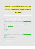 E 100&period;2 LEVEL A COCT FOR MILITARYPRE-TEST Questions and Answers Graded A&plus;  2023 update