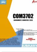 COM3702 Assignment 3 (PORTFOLIO DETAILED ANSWERS) Semester 2 2023 (247606) - DUE 3 OCTOBER 2023