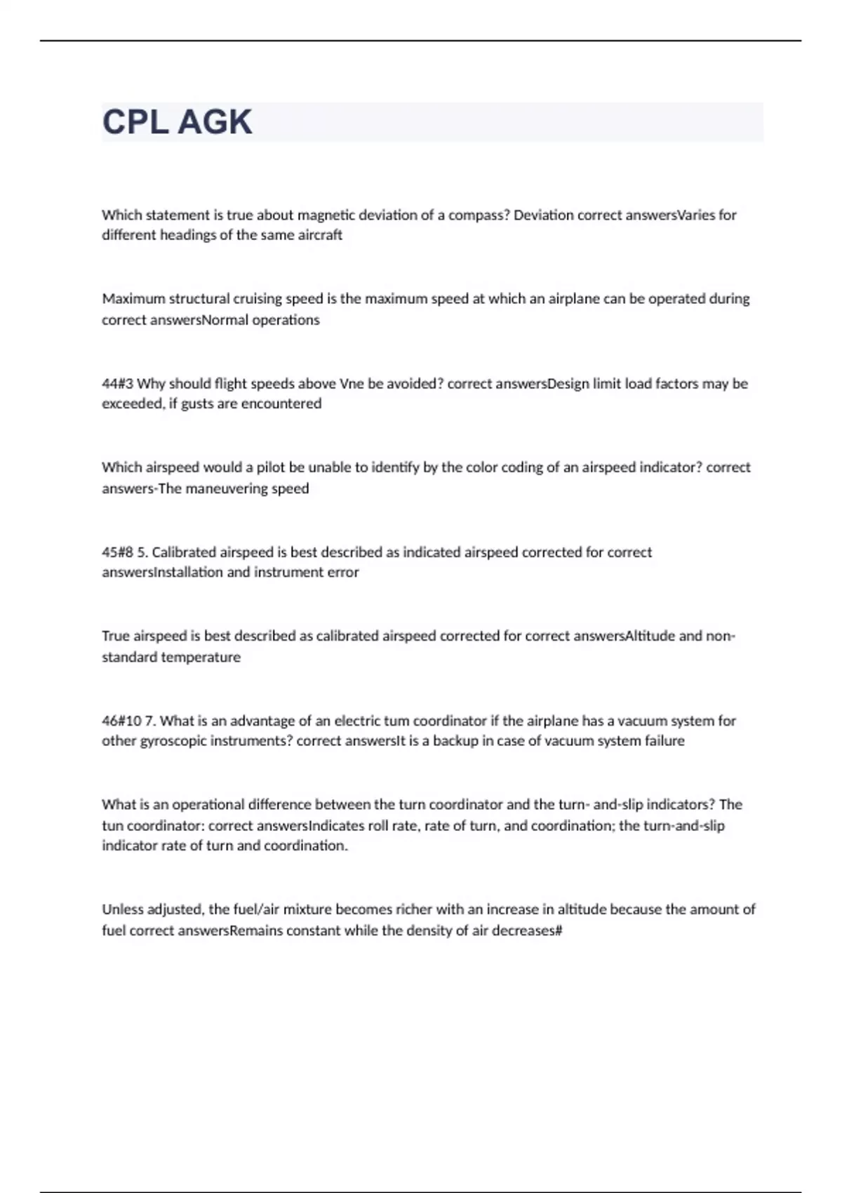 CPL AGK BUNDLED EXAMS 2023 WITH CORRECT ANSWERS Stuvia US