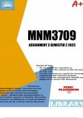MNM3709 Assignment 3 (DETAILED ANSWERS) Semester 2 2023 (756454) - DUE 9 October 2023