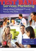 TEST BANK & INSTRUCTOR RESOURCE for Services Marketing: Integrating Customer Focus Across the Firm 7th Edition by Valarie A. Zeithaml, Mary Jo Bitner and Dwayne Gremler. ISBN-13 978-0078112102, ISBN10: 0078112109. (All 16 Chapters)