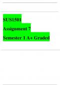 SUS1501 Assignment 7 Semester 1 A+ Graded