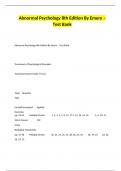 Abnormal Psychology 8th Edition By Emery &ndash; Test Bank