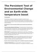The Persistent Test of Environmental Change and Global Warming