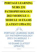 PORTAGE LEARNING NURS 231 PATHOPHYSIOLOGY 2023/24 MODULE 1 - MODULE 10 EXAMS {LATEST UPDATE} RANKED A+