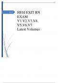 HESI EXIT RN EXAM V1.V2,V3,V4,V5,V6,V7 Latest Volumes  latest 2023/2024