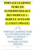 PORTAGE LEARNING NURS 231 PATHOPHYSIOLOGY 2023&sol;24 MODULE 1 - MODULE 10 EXAMS &lbrace;LATEST UPDATE&rcub; RANKED A&plus;