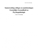 Mental Health and Psychopathology colleges Summary