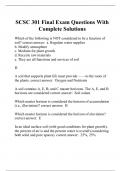 SCSC 301 Final Exam Questions With Complete Solutions