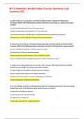 RN Community Health Online Practice Questions And Answers 2023&period;