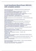 Local Anesthesia Board Exam 2023-24 &vert; with complete solution