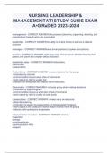 NURSING LEADERSHIP &  MANAGEMENT ATI STUDY GUIDE EXAM  A+GRADED 2023-2024