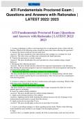 ATI Fundamentals Proctored Exam &vert; Questions and Answers with Rationales &vert;LATEST 2023&sol; 2024