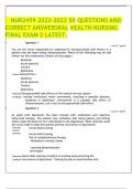NUR2459 2022-2023 50 QUESTIONS AND CORRECT ANSWERSRAL HEALTH NURSING FINAL EXAM 2 LATEST