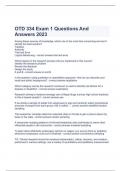   OTD 334 Exam 1 Questions And Answers 2023