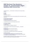 PMP Rita Exam Prep Questions - Chapter 10 - Communications Mgmt Questions With Correct Ans.