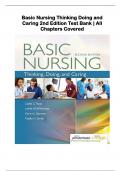 Basic Nursing Thinking Doing and Caring 2nd Edition Test Bank &vert; All Chapters Covered