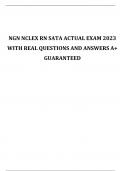 NGN NCLEX RN SATA ACTUAL EXAM 2023 WITH REAL QUESTIONS AND ANSWERS A+ GUARANTEED