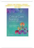 CRITICAL CARE NURSING, A HOLISTIC APPROACH 11TH ED BY MORTON & FORTAINE TEST BANK | QUESTIONS & ANSWERS (GRADED A+ | LATEST 2023