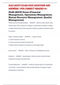DLM (ASCP) Exam (Financial  Management, Operations Management,  Human Resource Management, Quality  Management)