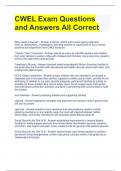 CWEL Exam Questions and Answers All Correct 