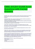 CWEL STUDY GUIDE Exam Questions with Correct Answers 