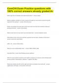 CoreCHI Exam Practice questions with 100&percnt; correct answers already graded A&plus;
