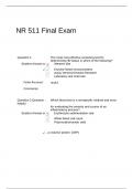 NR 511 Final Exam verified Questions And Answers With Latest Updates