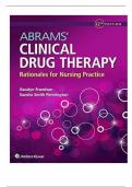 Test Bank For Abrams’ Clinical Drug Therapy Rationales for Nursing Practice 12th Edition Geralyn Frandsen||ISBN NO-13 978-1975136130||All Chapters||Complete Guide A+