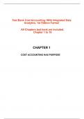 Test Bank for Cost Accounting&colon; With Integrated Data Analytics&comma; 1st Edition by Farmer