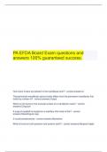  PA EFDA Board Exam questions and answers 100% guaranteed success.