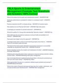 FBLA Sports & Entertainment Management Example Test Questions and Answers 100&percnt; Correct