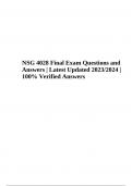 NSG 4028 Final Exam Questions and Answers Latest Updated 100% Verified Answers 2023/2024 