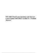 NSG 6001 Final Exam Questions and Answers Latest Update 2023/2024 100% Verified Answers